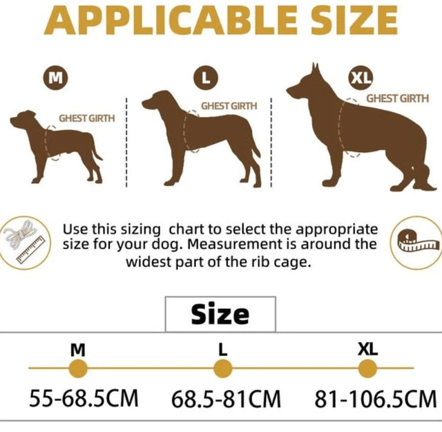 Tactical MOLLE Style Dog Harness - Large