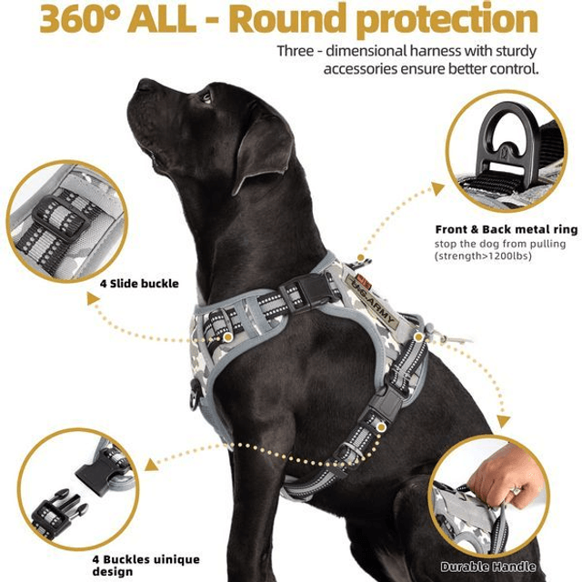 Tactical MOLLE Style Dog Harness - Large