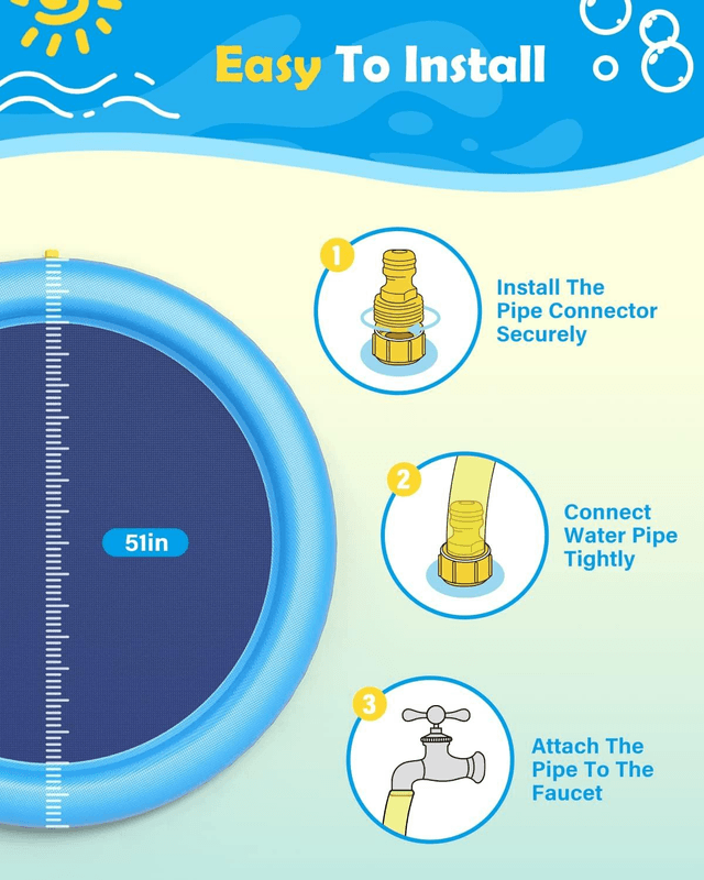 Dog Splash Pad Anti-Slip Dog Pool