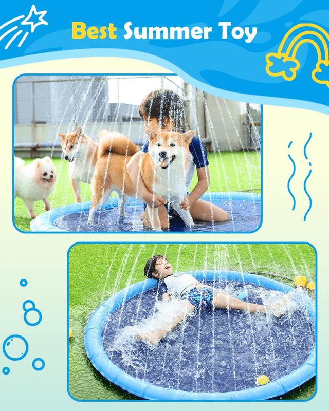 Dog Splash Pad Anti-Slip Dog Pool