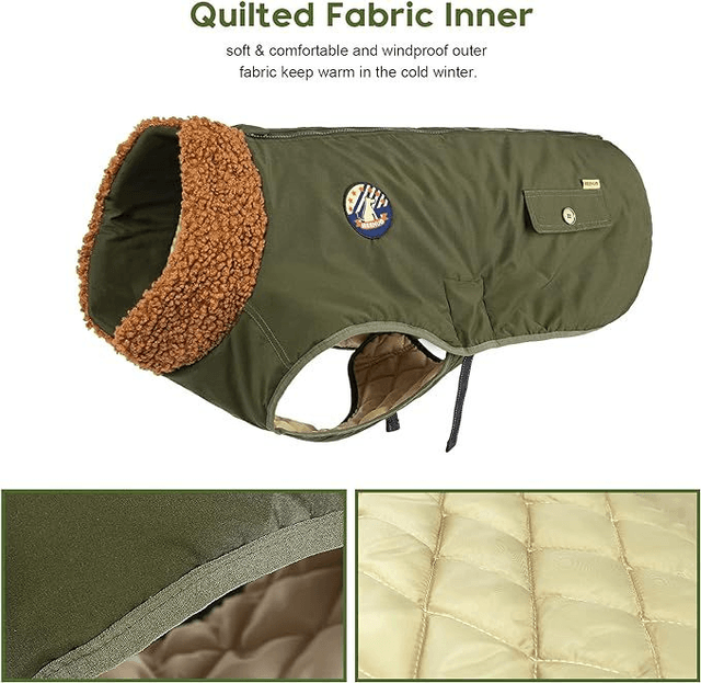 XL Country Style Green and Brown Dog Coat