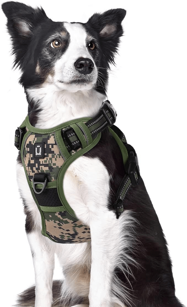 XL Camouflage Green Reflective Dog Harness