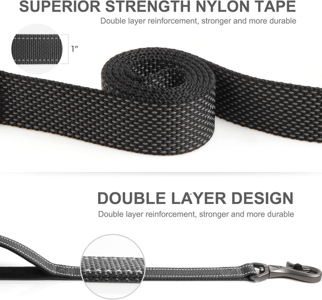 Dog Lead with 2 Padded Handles & Advanced Easy Snap Hook